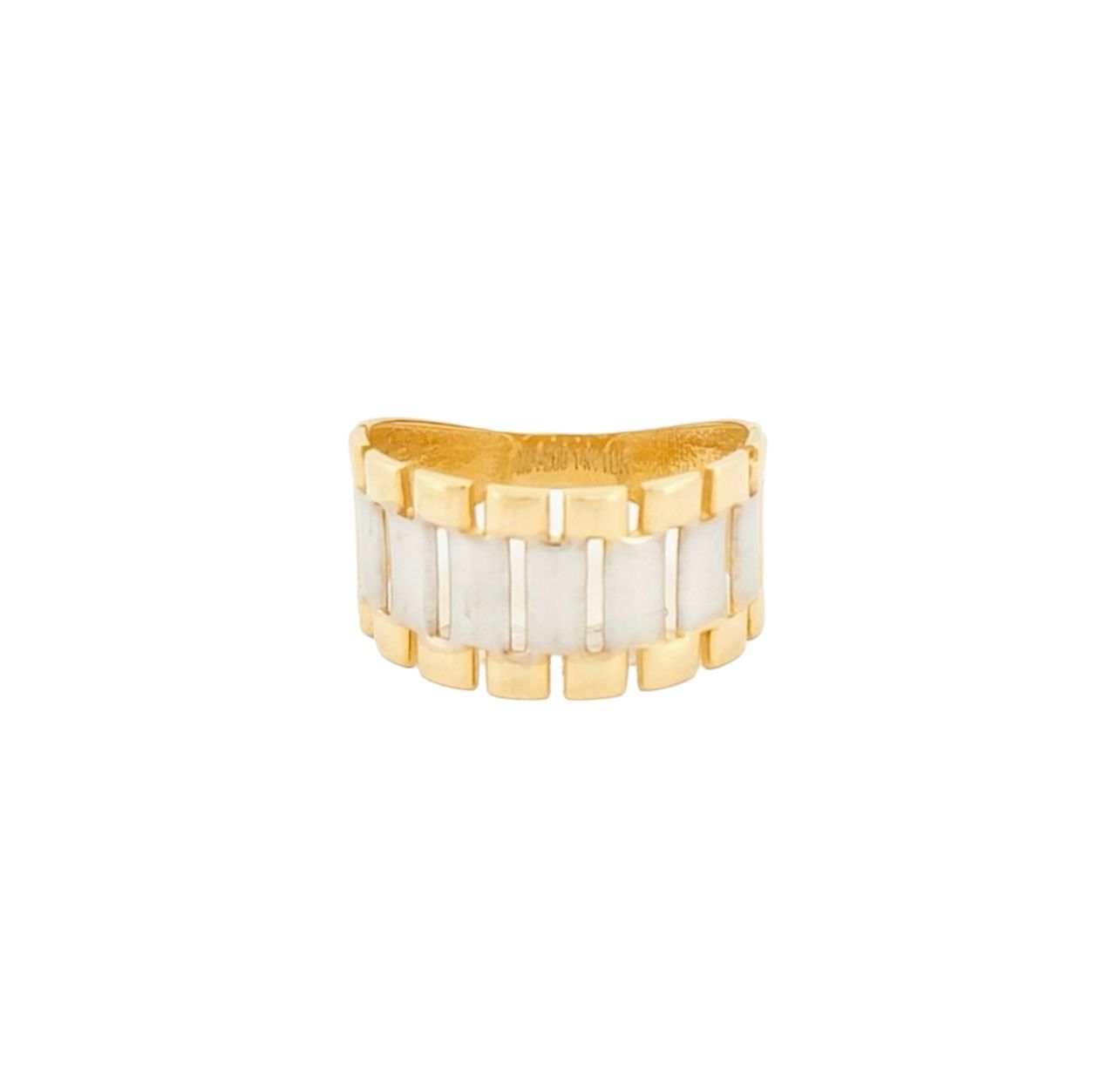 Anillo Tipo Rolex Rígido 2 Oros 14 K + Obsequio.