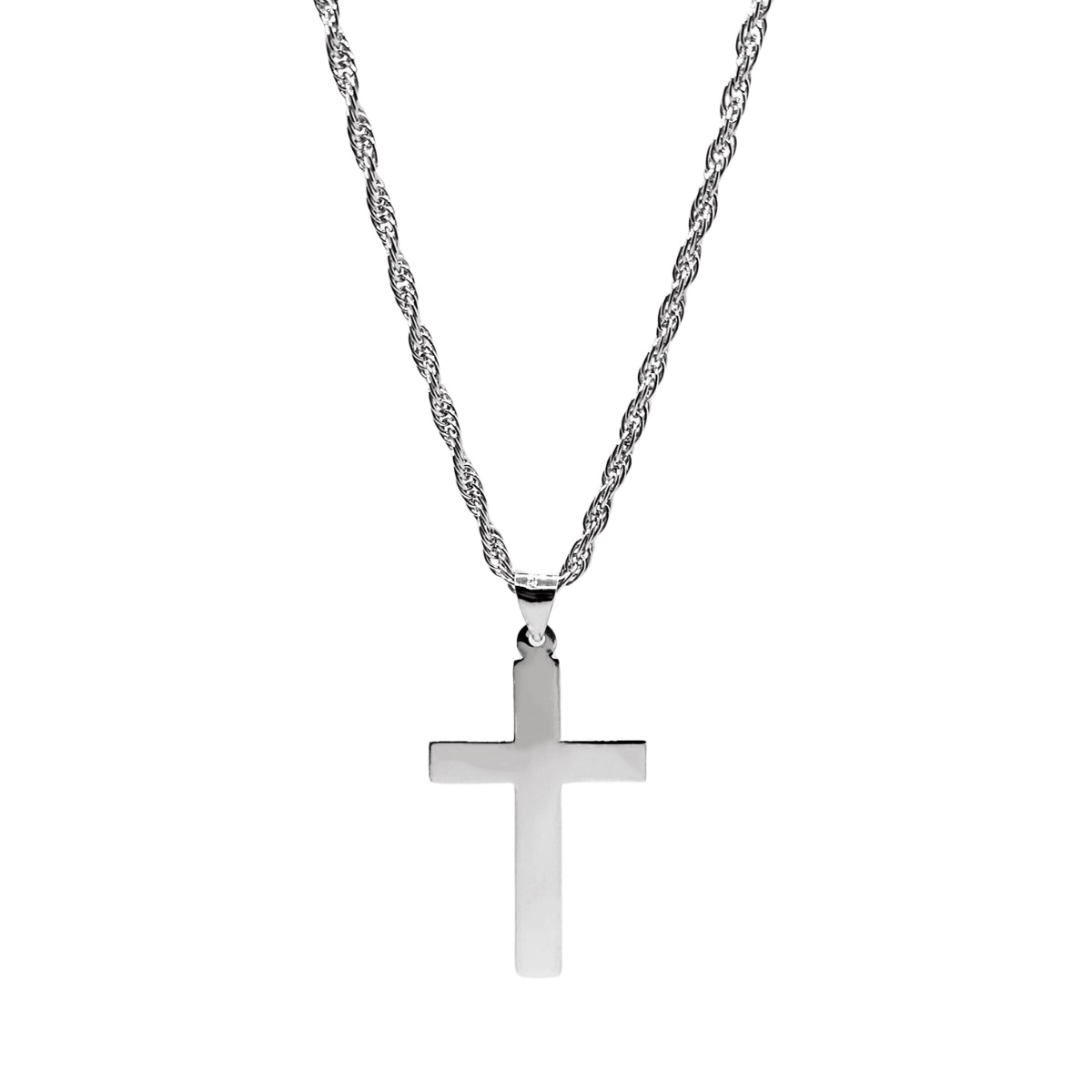 Cadena cruz plata .925  hombre