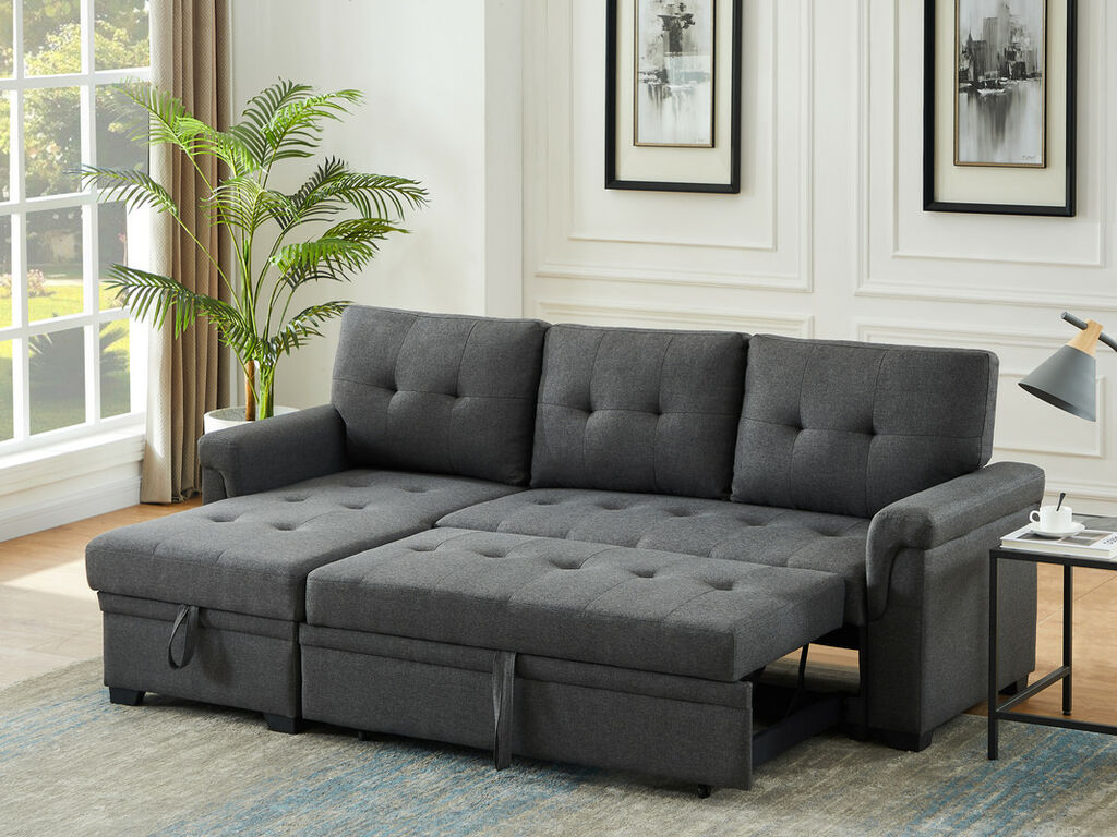 Sofa Cama Lucca 84" Gris Oscuro