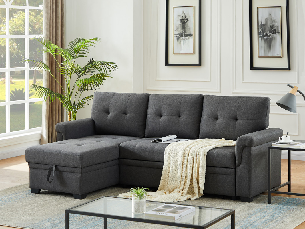Sofa Cama Lucca 84" Gris Oscuro