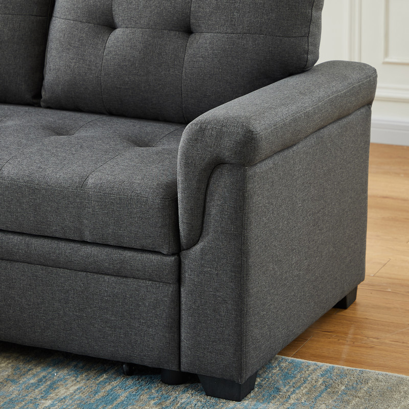 Sofa Cama Lucca 84" Gris Oscuro