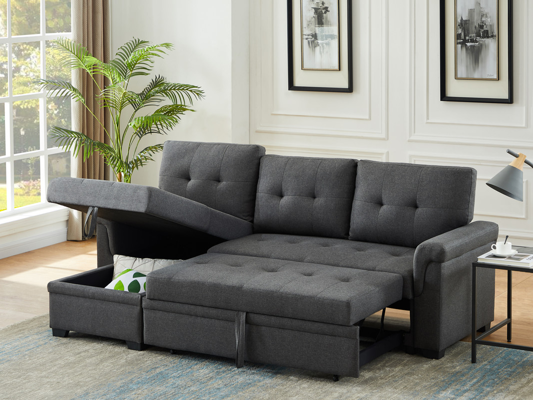 Sofa Cama Lucca 84" Gris Oscuro