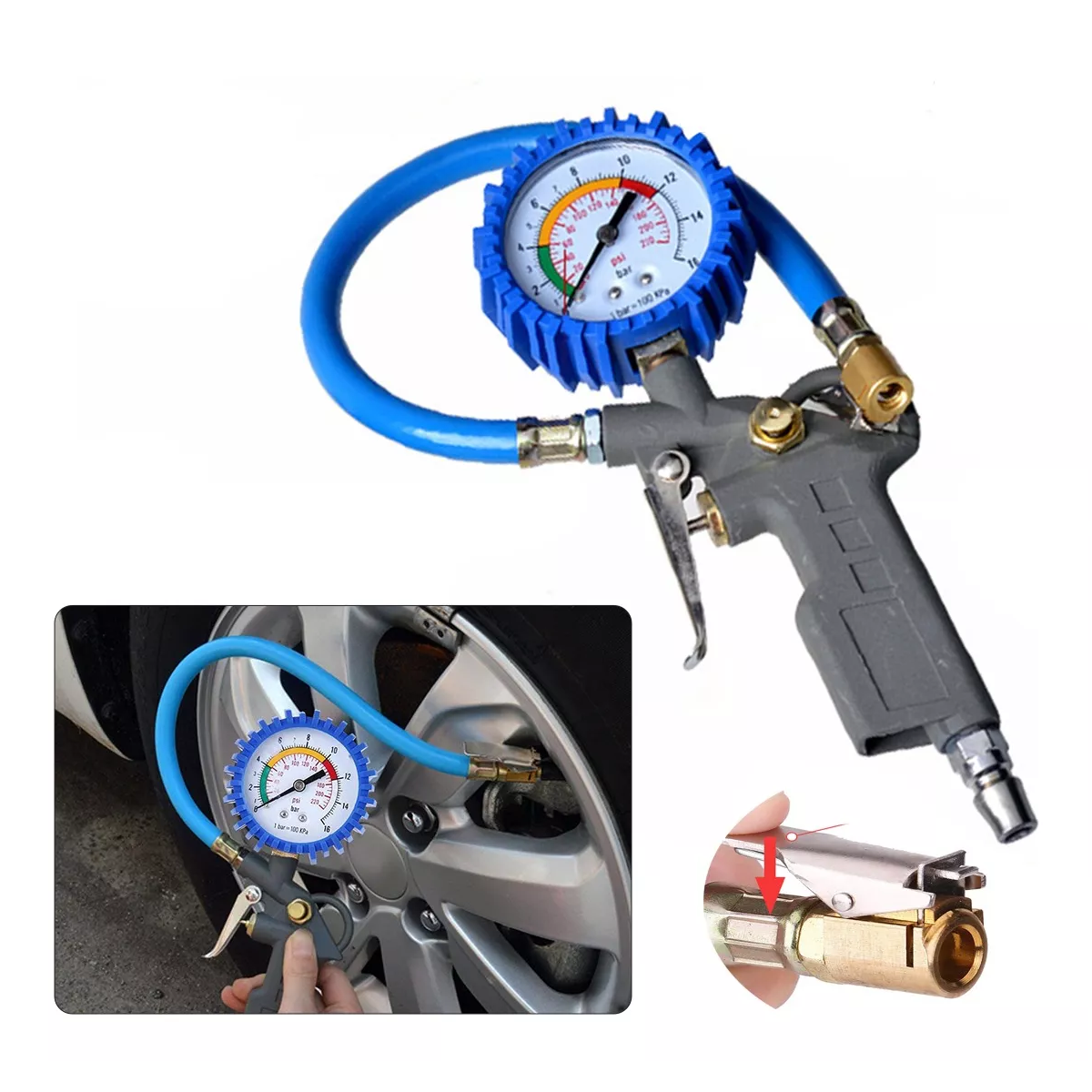 Medidor De Presión De Neumáticos Para Inflar Automóviles.