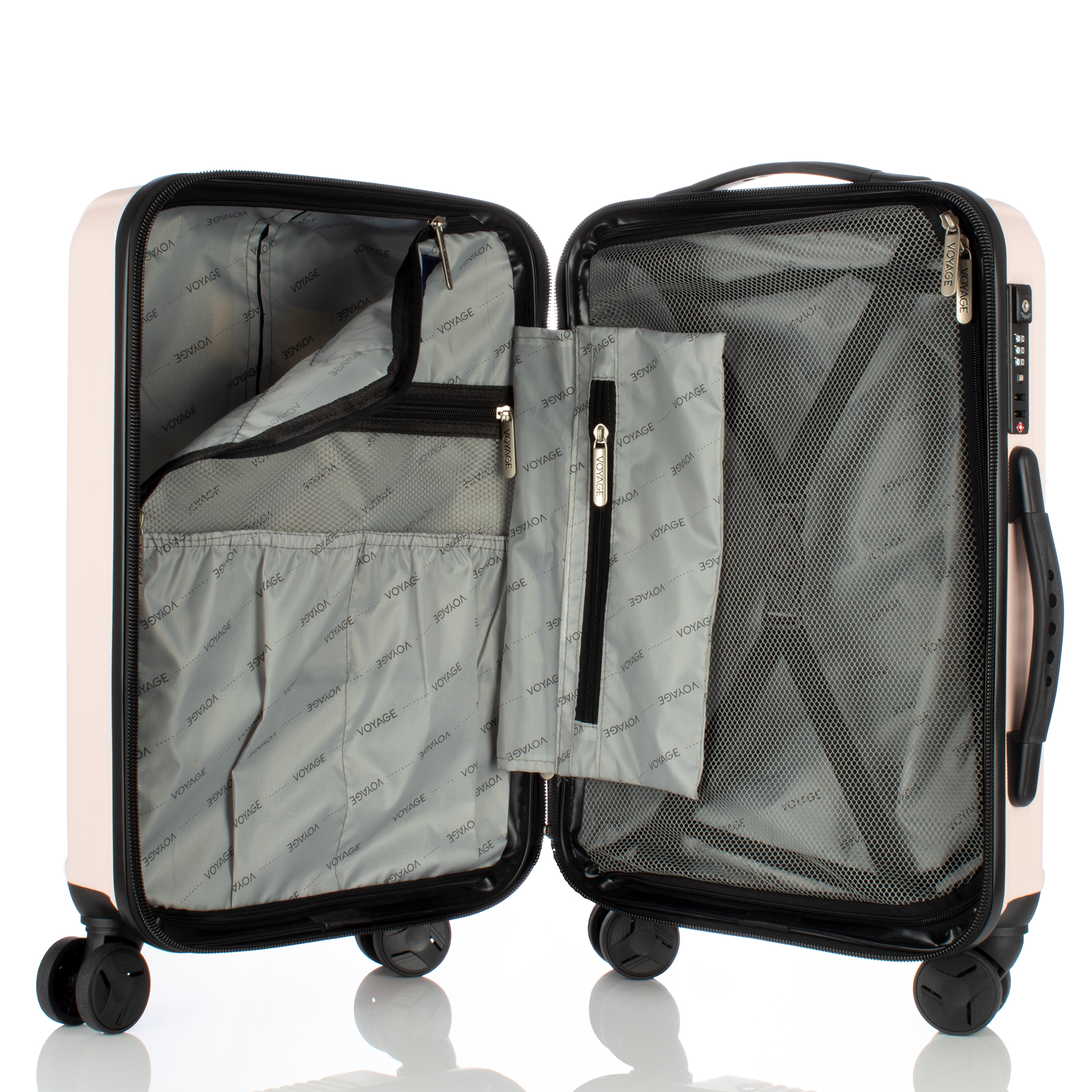 Maleta De Viaje Rígida Voyage  Rosa 21 Pulgadas. Cabina