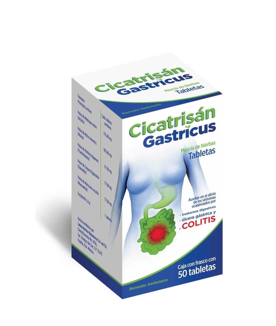 Cicatrisán Gastricus Tabletas para gastritis y colitis.