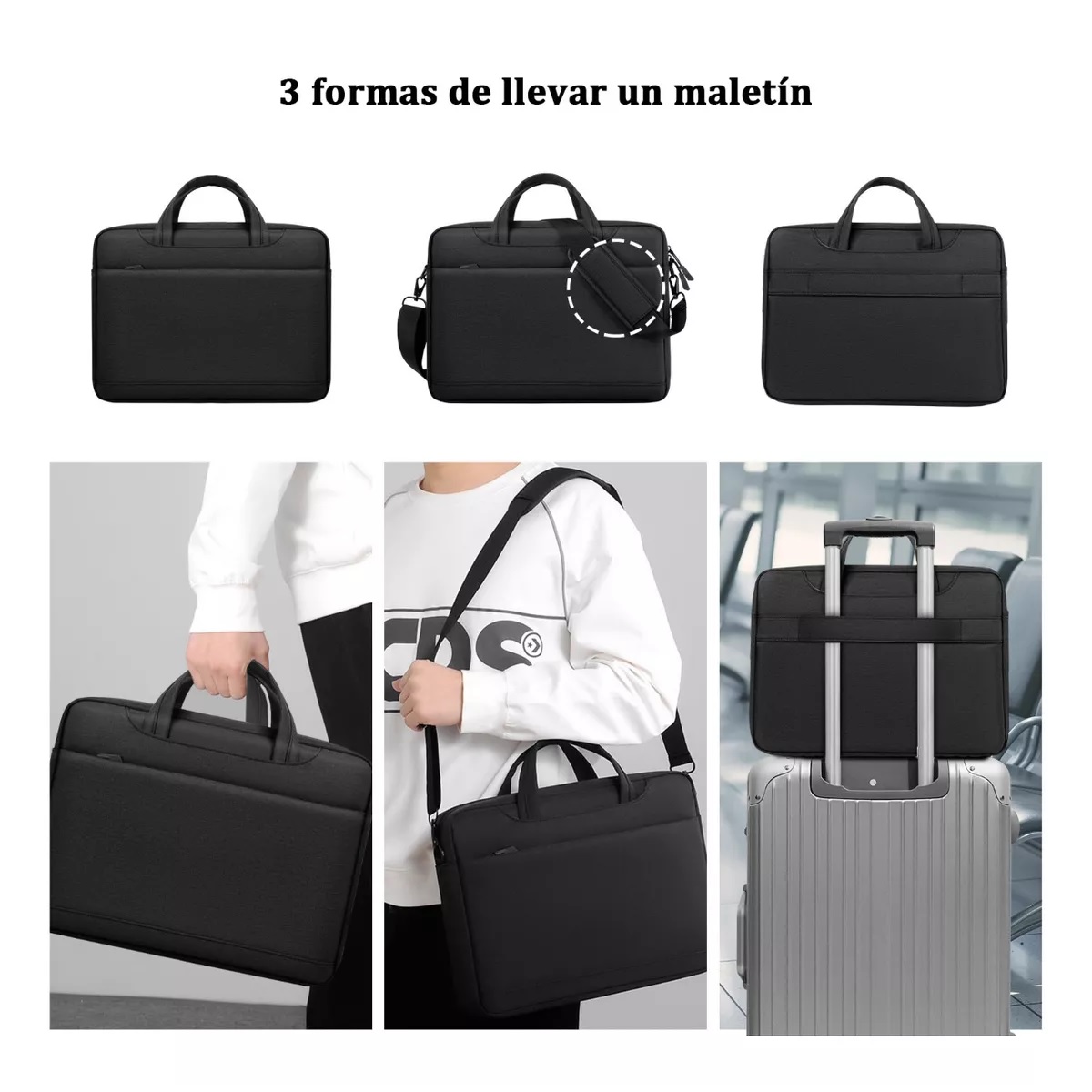 Maletín Para Portátil Impermeable Bolsa De 15.6 Pulgadas.