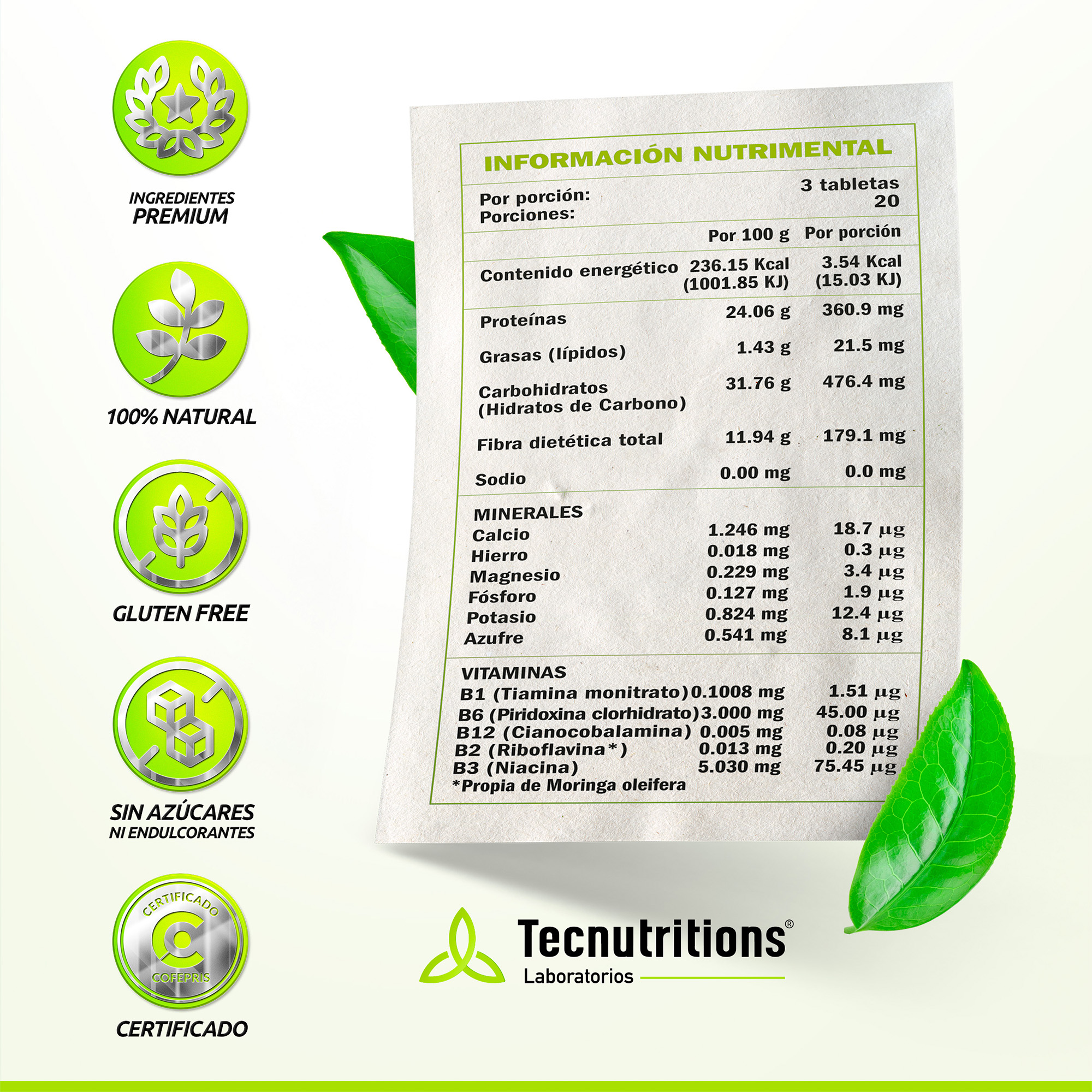 Suplemento Mry Moringa Con Inositol Tecnutritions® Protege Órganos