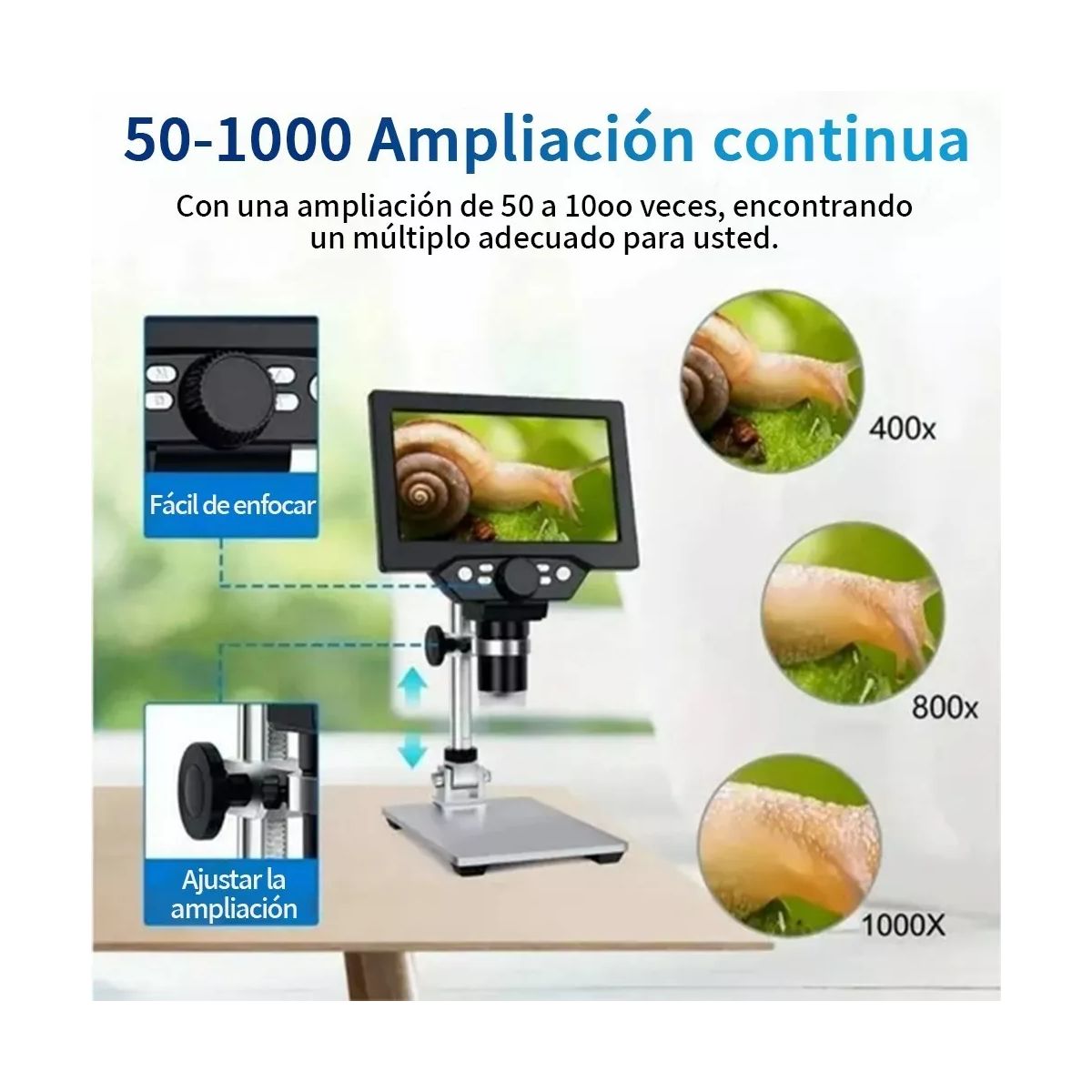 Microscopio Electrónico Académico Con Pantalla Lcd Hd 4.3.