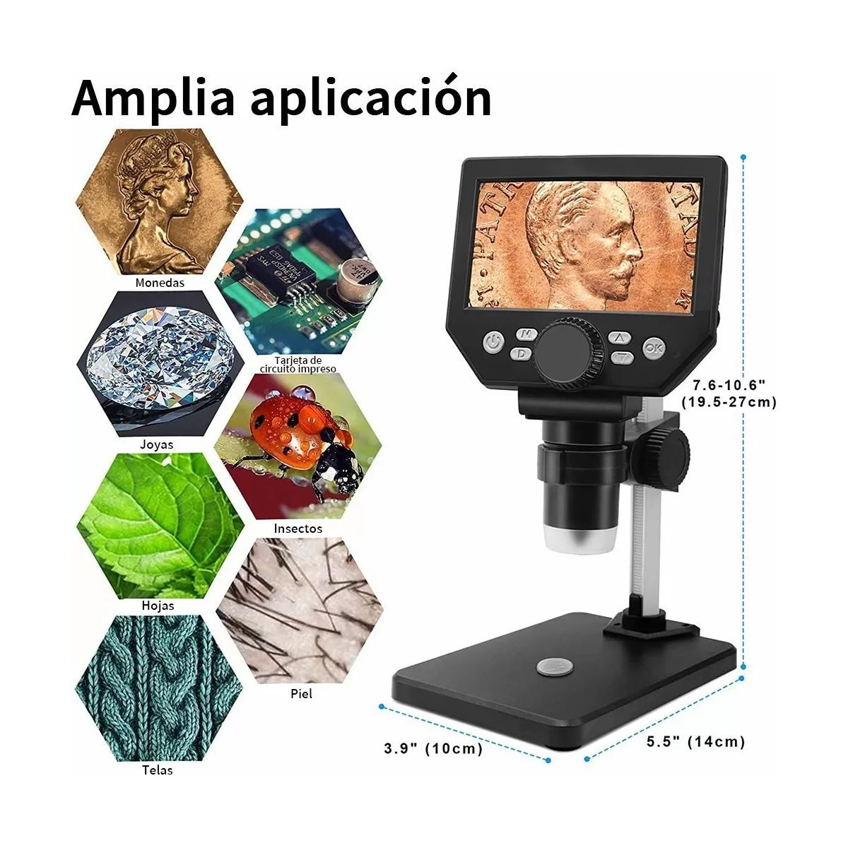 Microscopio Electrónico Académico Con Pantalla Lcd Hd 4.3.