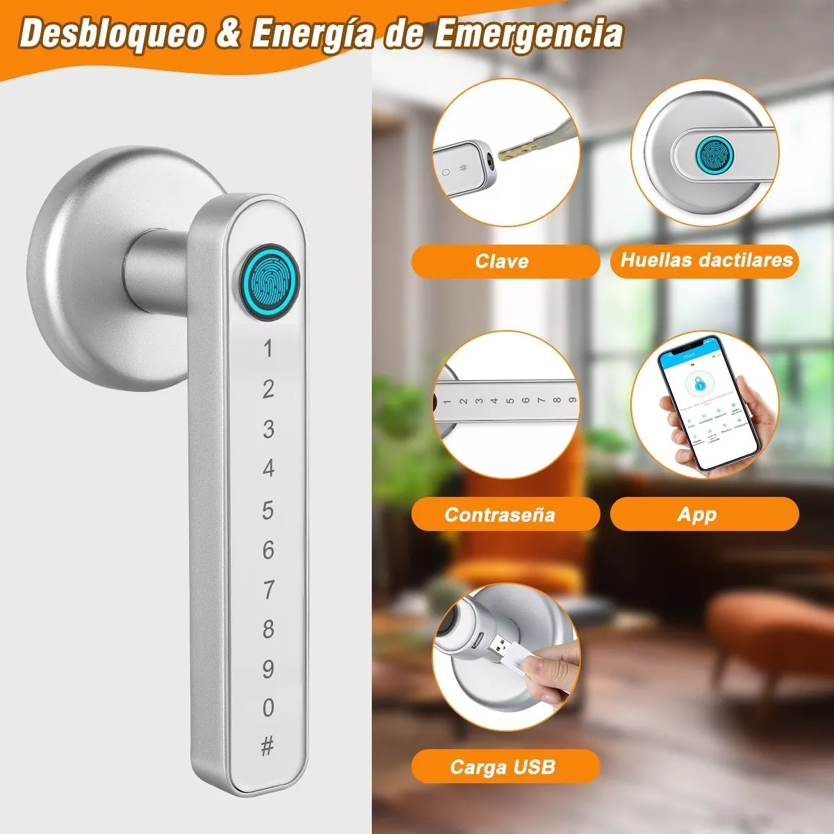Cerradura Inteligente Chapa Electrónica App Huella Tt Lock.