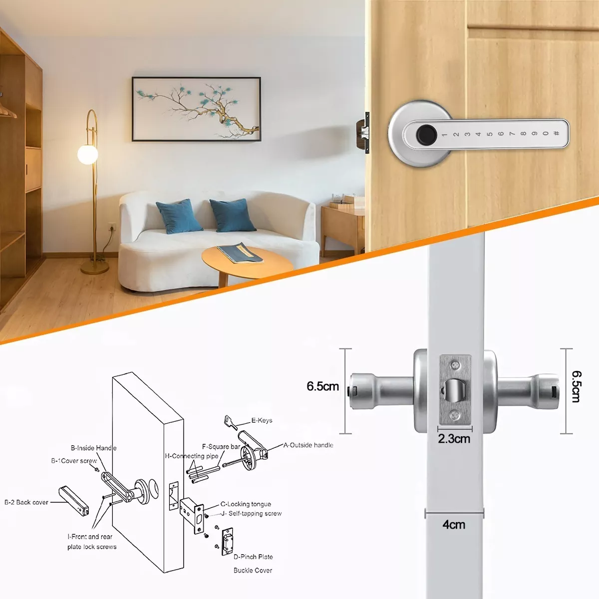 Cerradura Inteligente Chapa Electrónica App Huella Tt Lock.