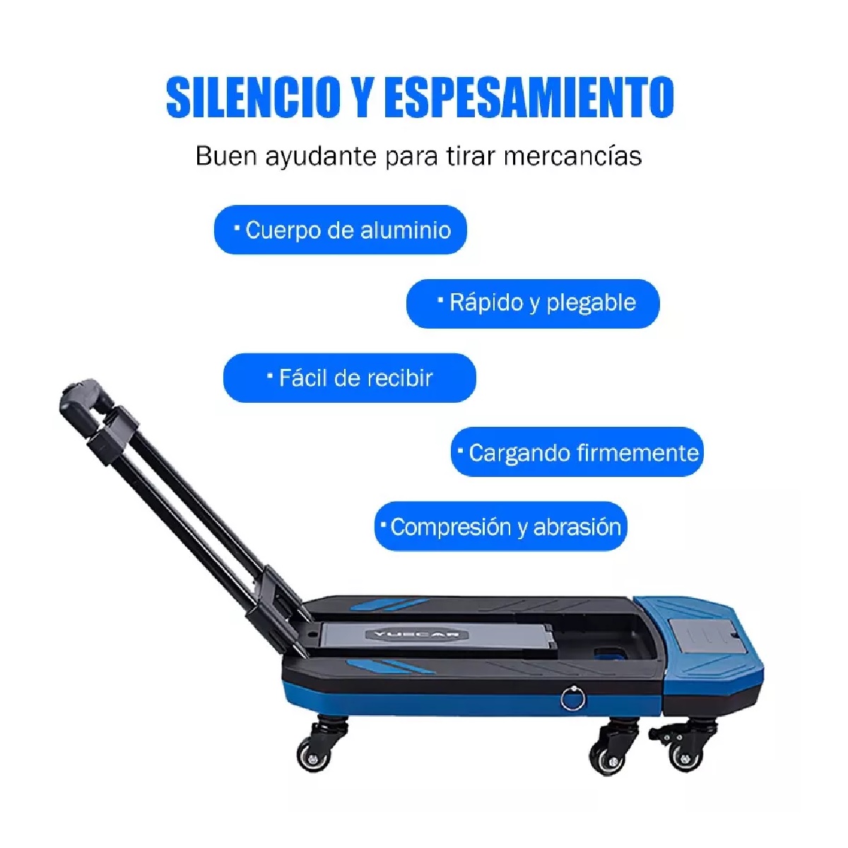 Carrito Plegable De Carga Plataforma Diablito Patin De Acero