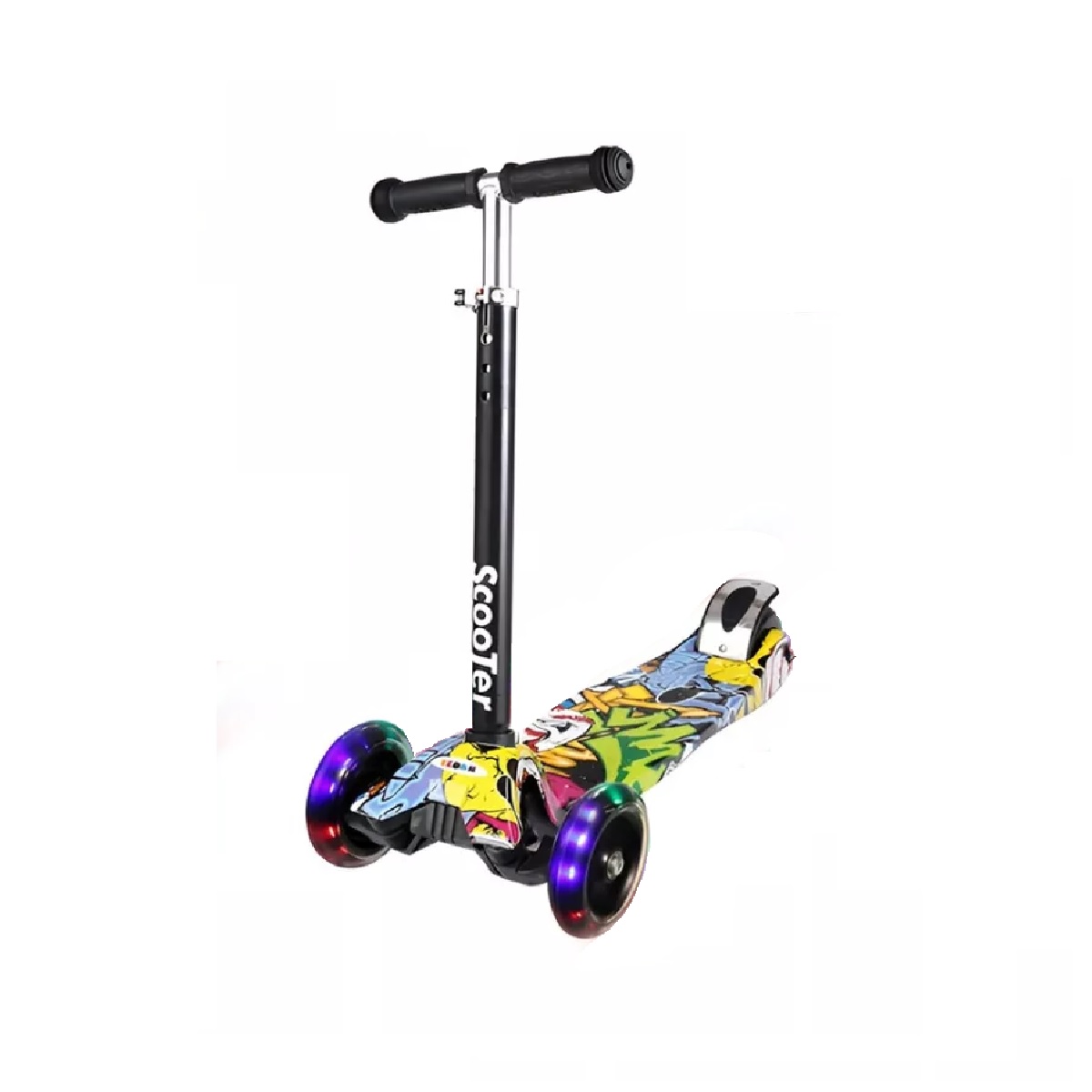 Scooter Monopatín De Pie Plegable Para Niños 2-14 Años Amarillo.