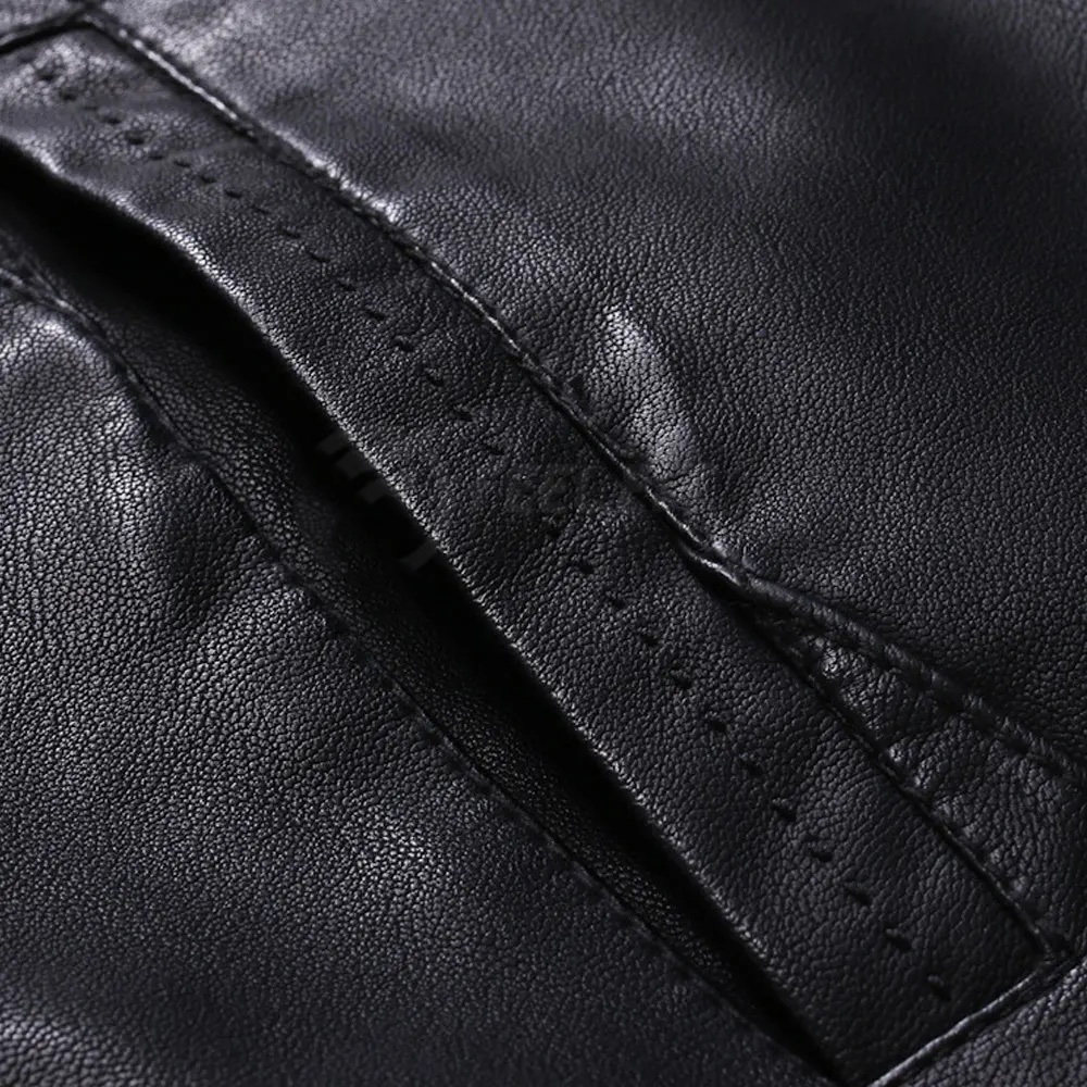 Chaleco De Piel Rockero Hombre Slim Biker Cuello Alto C6.