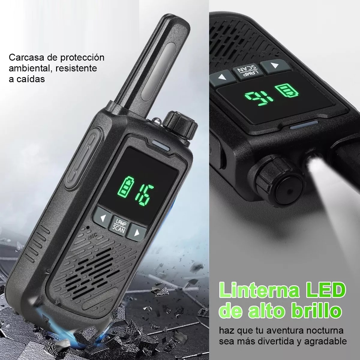 Walkie Talkie Radios Comunicación Recargable 5km 2pcs.