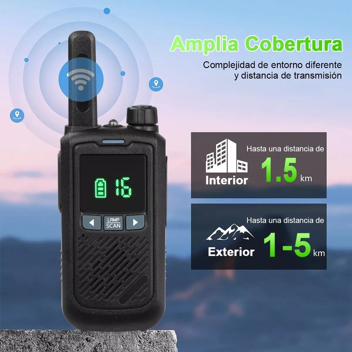 Walkie Talkie Radios Comunicación Recargable 5km 2pcs.