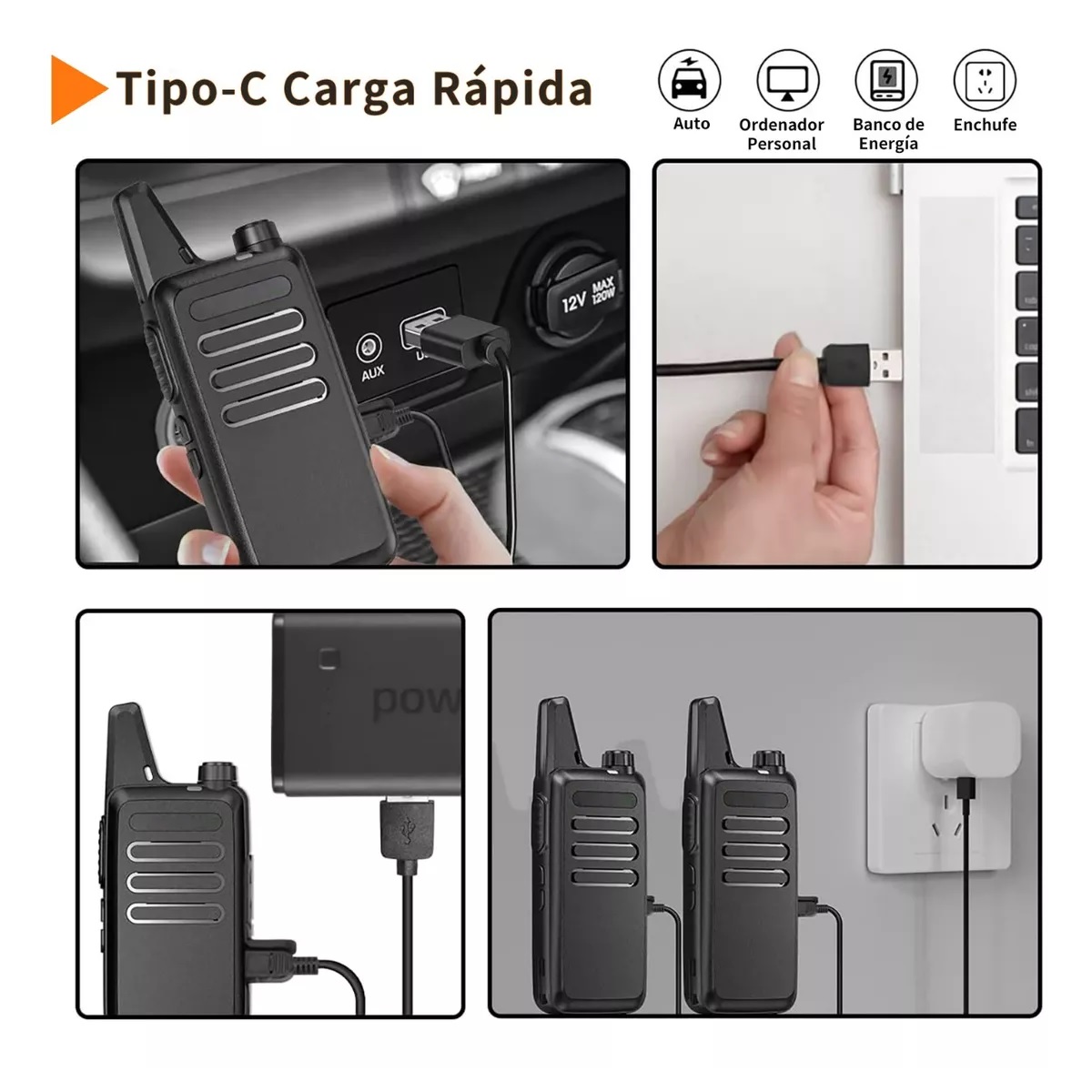Radios Walkie Talkies Bf Vt-c2 Usb Recargable 2 Pzas.