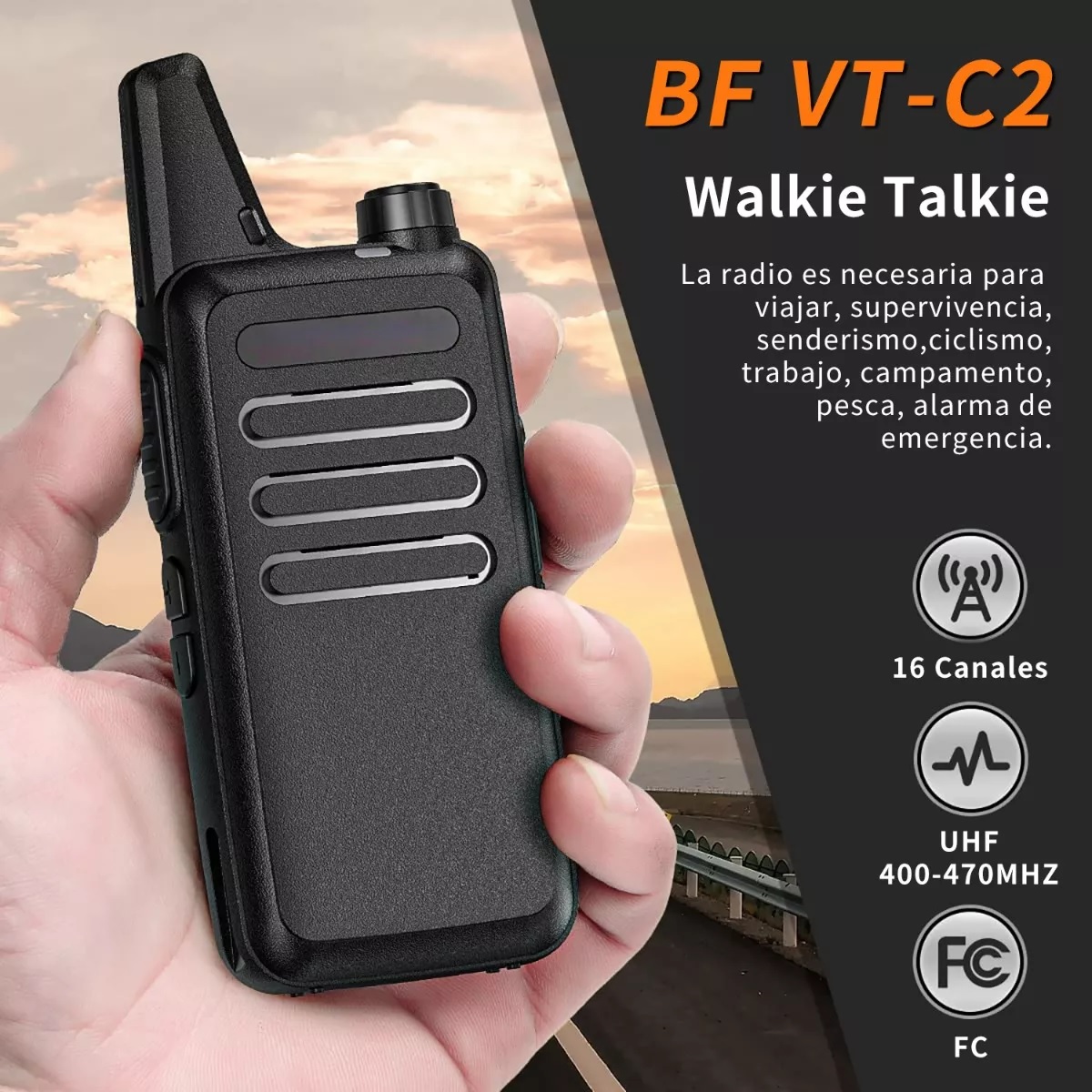 Radios Walkie Talkies Bf Vt-c2 Usb Recargable 2 Pzas.
