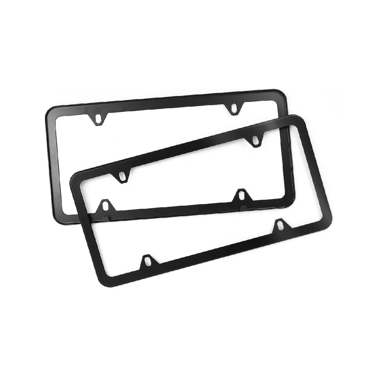 Portaplaca Para Coche Universal Negro Acero Inoxidable 1 Par.