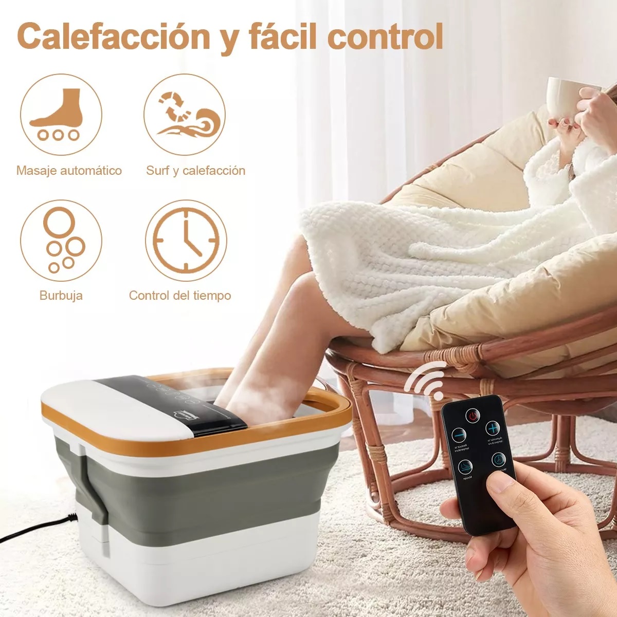 Tina De Spa Masaje Para Pies Rodillo Infrarrojo Termostático.
