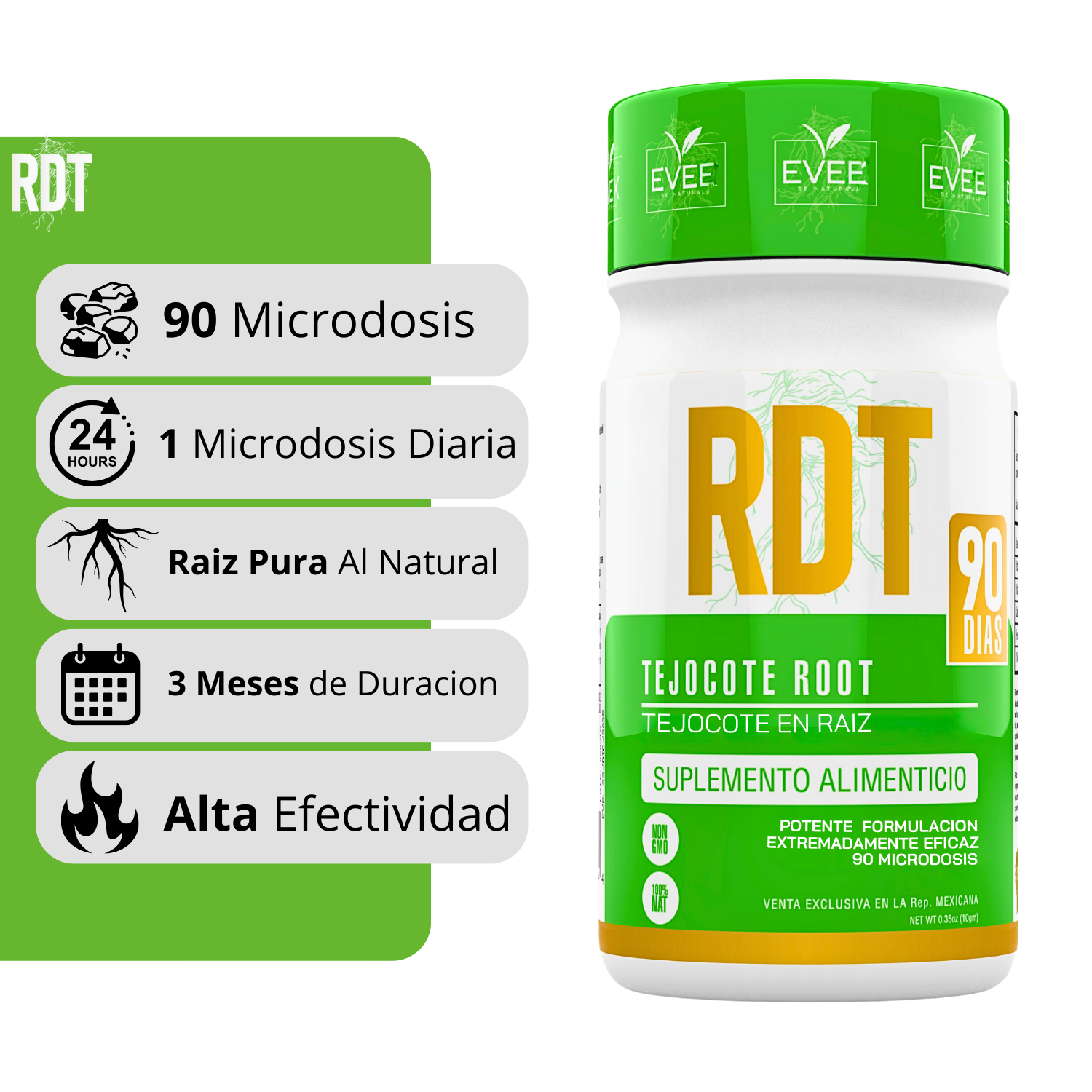RDT® Raiz de Tejocote Individual (90 Dias) + Envio GRATIS.