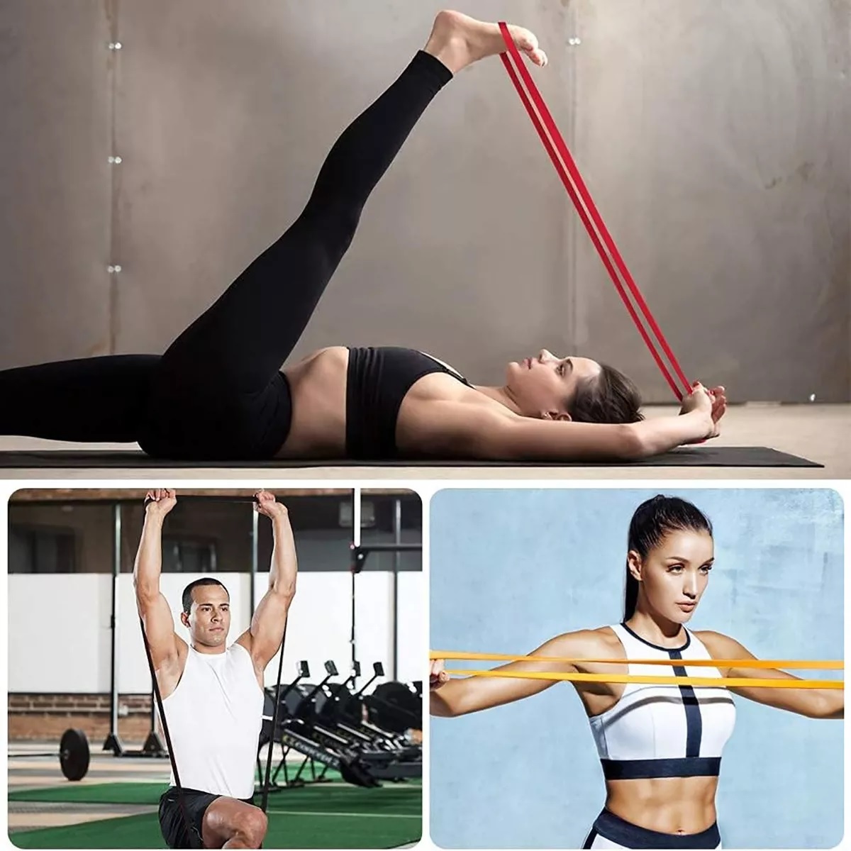 Kit 4 Pcs Bandas De Resistencia De Ejercicio Yoga Y Fitness .