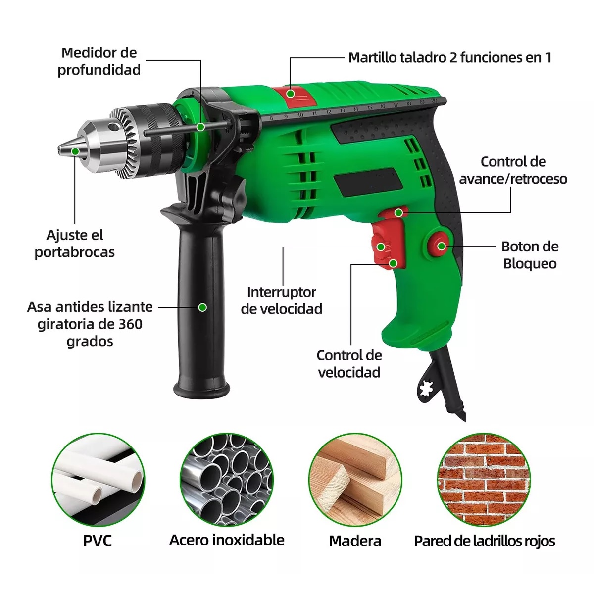 Rotomartillo Taladro Cincelador Perforador Sds Industrial.