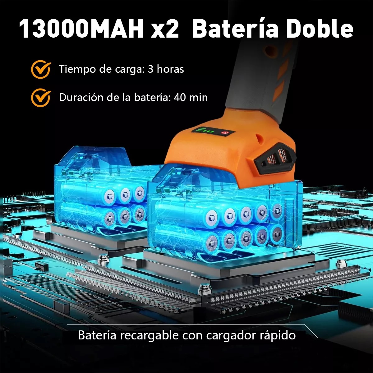 Esmeriladora Angular Inalámbrica Pulidora Amoladora+2bateria.