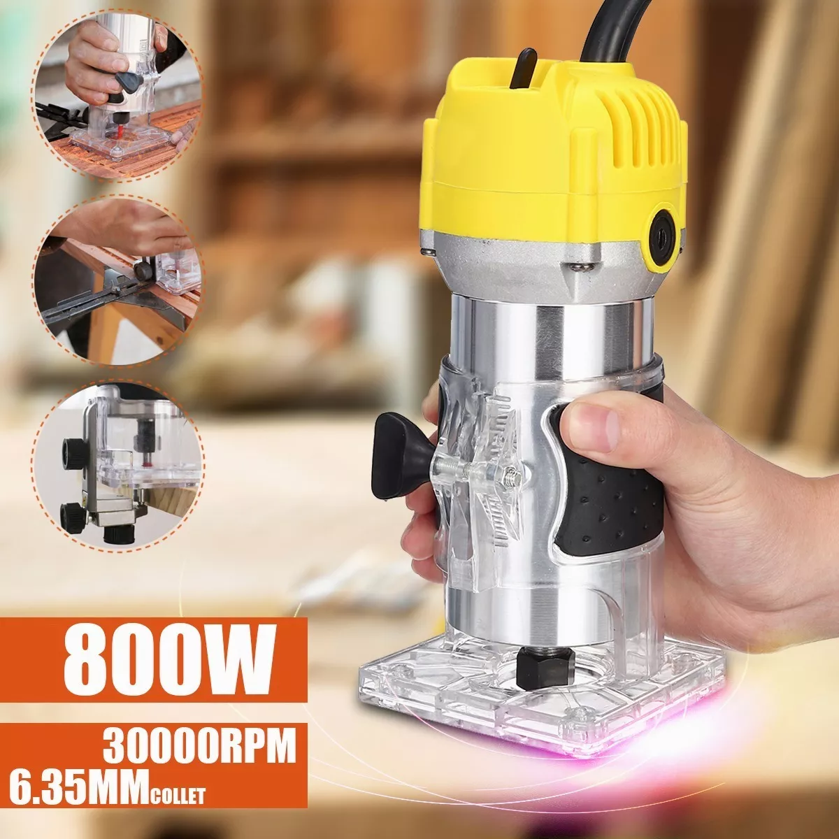 Router Madera Recortadora Rebajadora 800w /15 Brocas Carburo.
