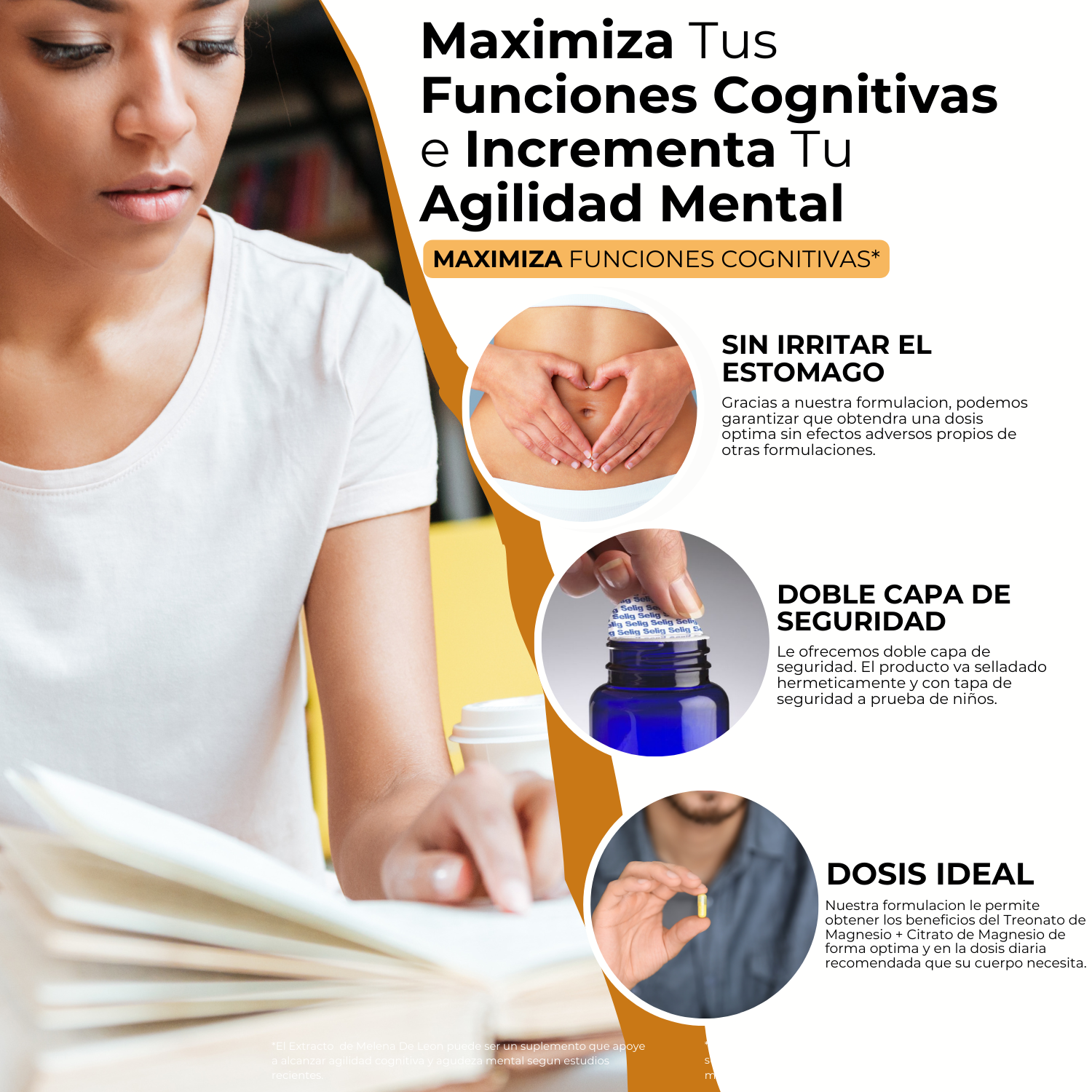 Melena de Leon (180 Capsulas Para 90 Dias) - [Extremadamente Eficaz] -|Potente Nootropico | Mente y Enfoque | Potencia Funciones Cognitivas | 100% Pura | Caps 500mg CU | - Lions Mane Extract - BioHerb..