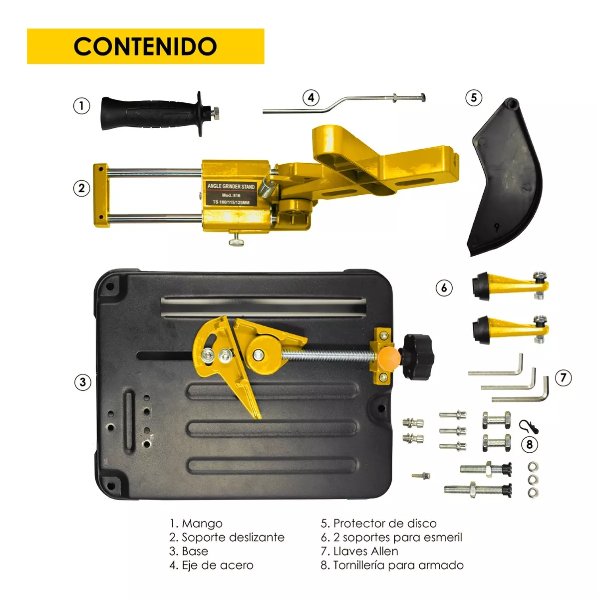 Soporte Esmeril Angular Amoladora Corte Diametro 100 A 125.