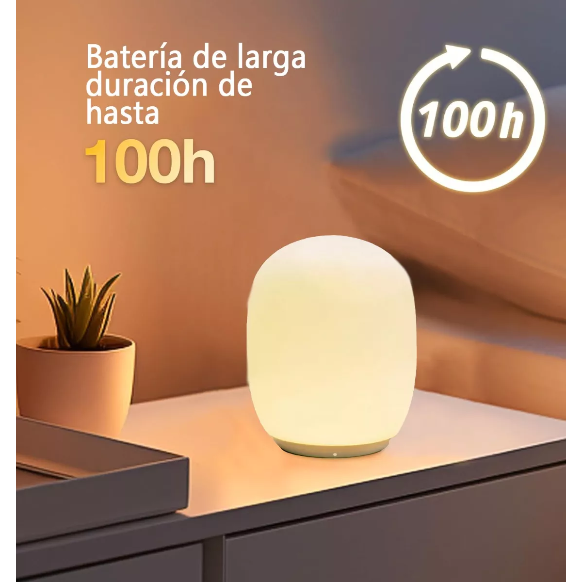 Lampara De Noche Recargable 256 Colores Luz Led Y 2 Modos.