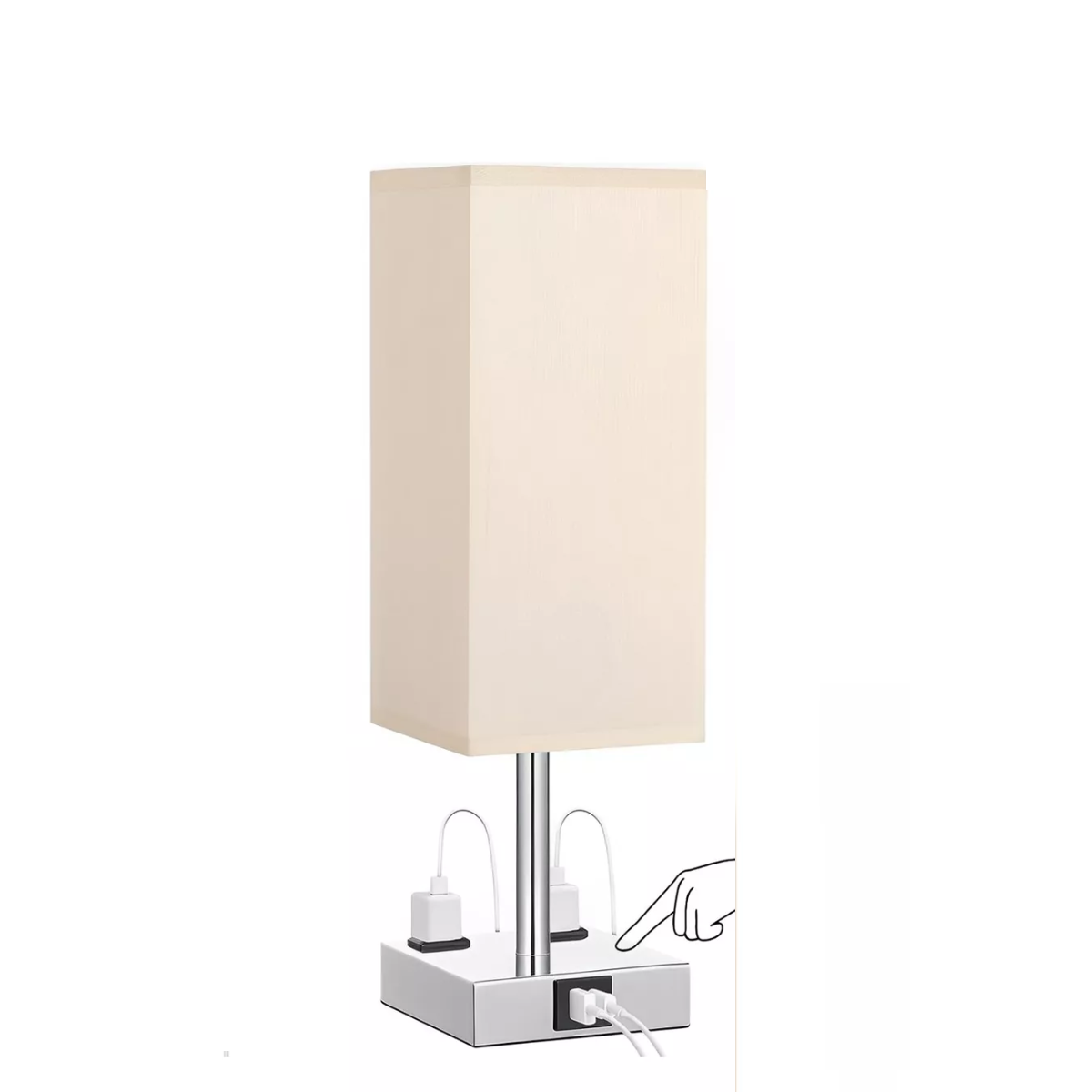 Lámpara De Noche Buró Touch De Mesa Con Bulbo Led Usb A Y C.