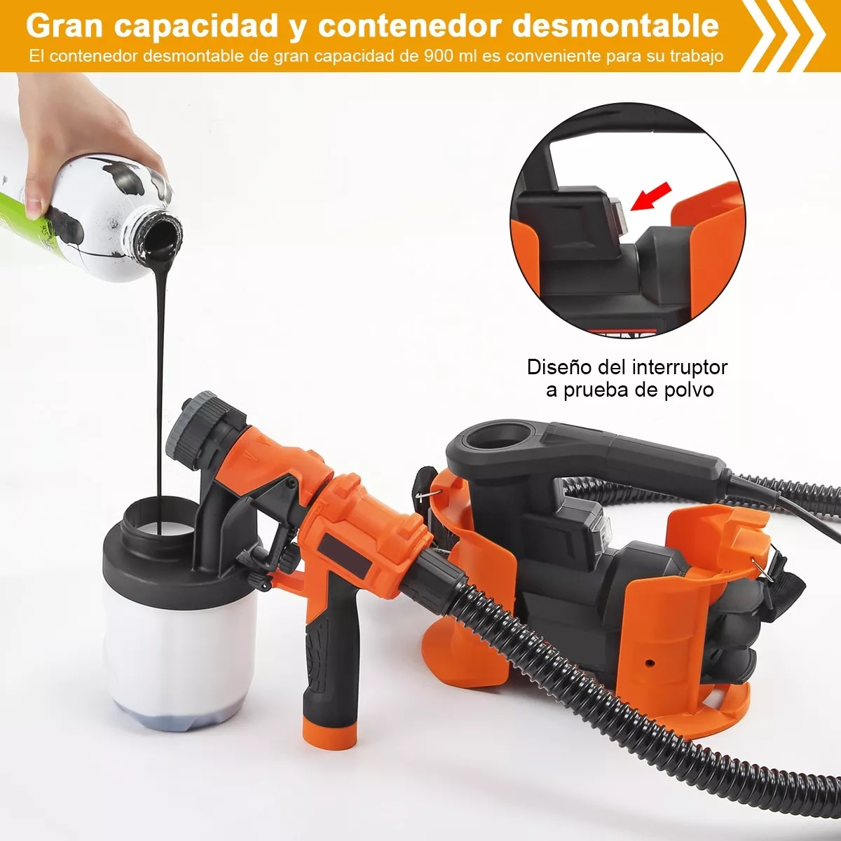Pistola Eléctrica Para Pintar Hvlp De 1000w.