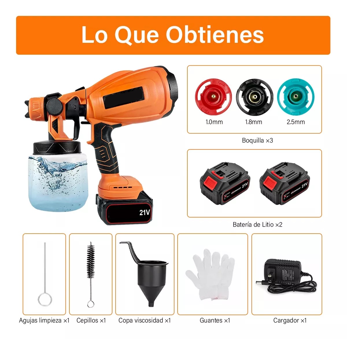 Pistola Para Pintar Inalámbrica Pulverizador Pintura Casas.