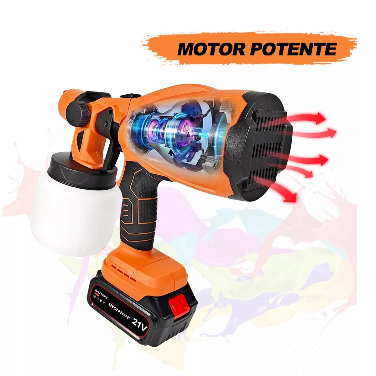 Pistola Para Pintar Inalámbrica Pulverizador Pintura Casas.