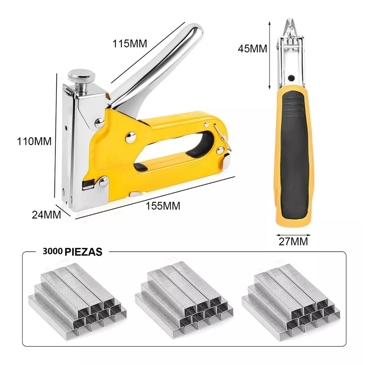 Engrapadoras Tipo Pistola + 3000 Grapas Para Tapiceria Kits.