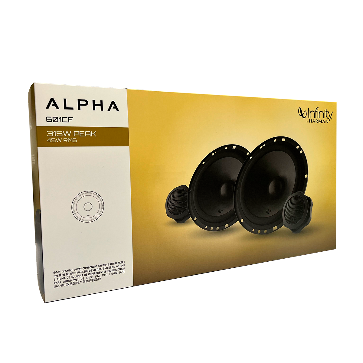 Componente 6.5 Pulgadas Infinity Alpha 601cf 45 Watts Rms Color Negro.