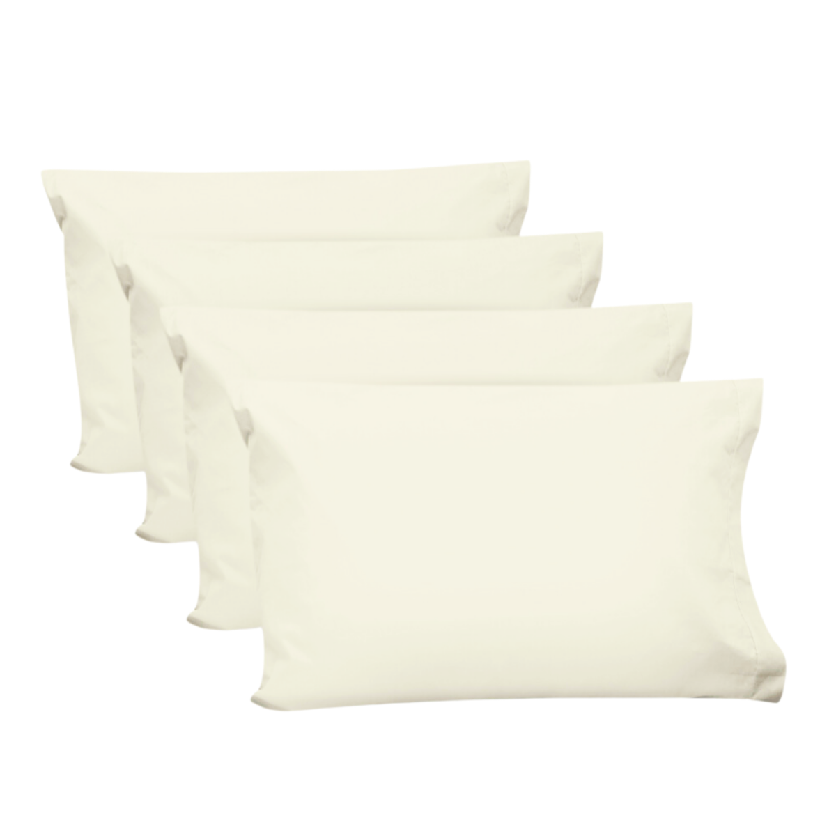 4 Fundas de almohada percal 200 - Estándar - Hueso.