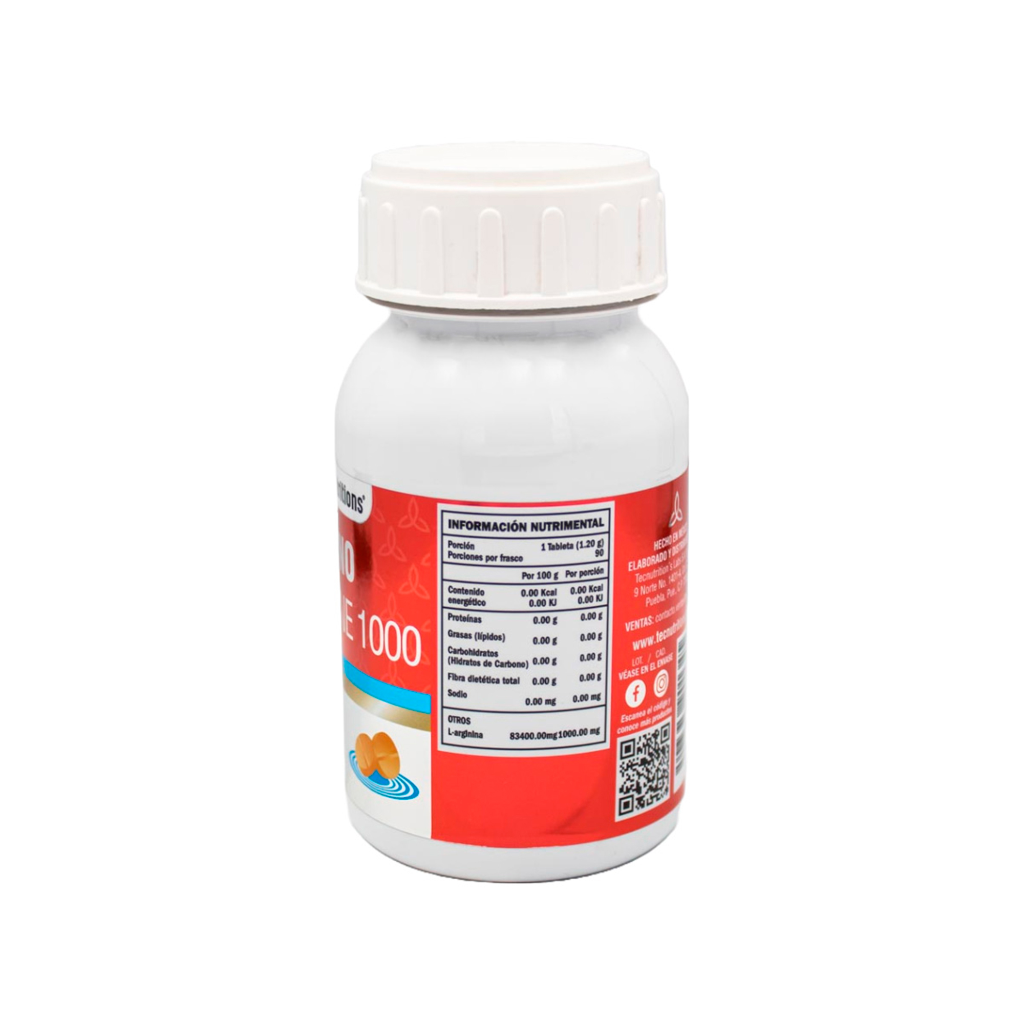 Suplemento L-arginina 1000, Tecnutritions® Crecimiento Muscular