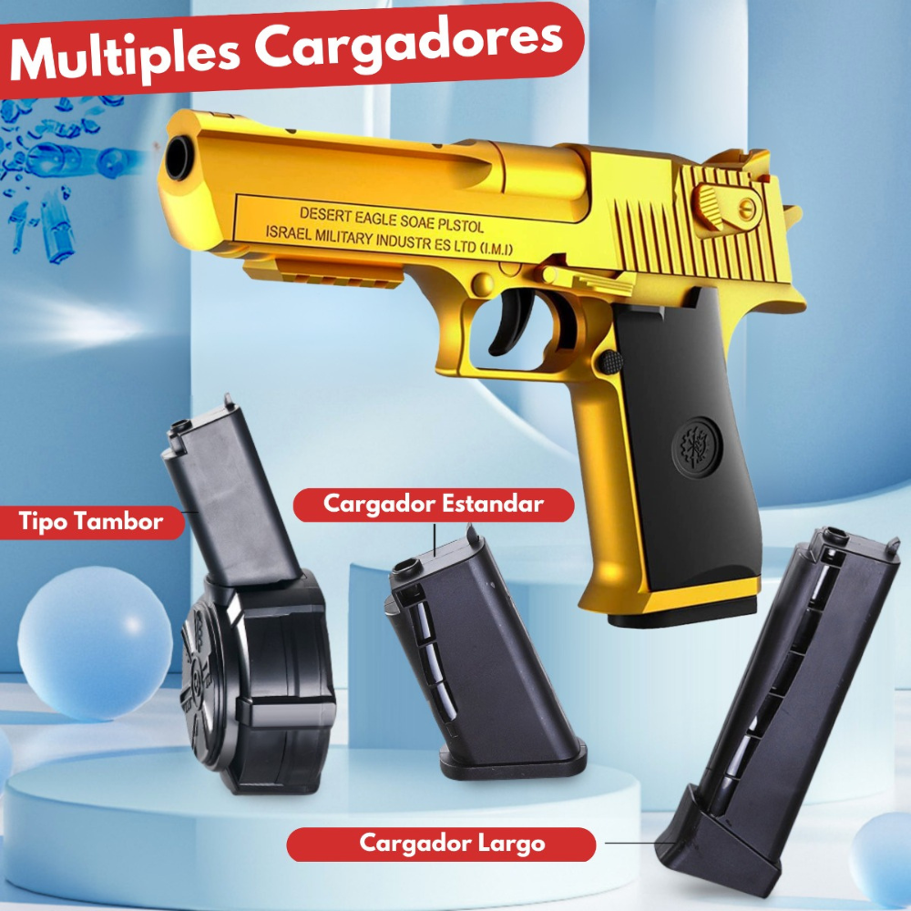 Pistola De Hidrogel Automática Desert Eagle Magnum Tambor,Juguete Lanzador Automático, Gel Blaster Juguete de Hidrogel para Exteriores, Juego de Equipo de Disparo de Bolas de Gel al Aire Libre,.