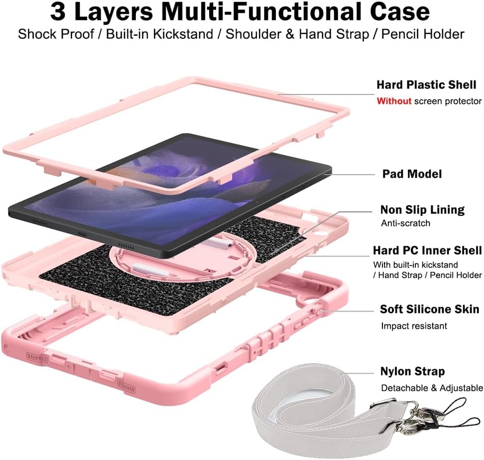 Funda Uso Rudo Para Tablet Samsung Galaxy Tab A9+ Plus Sm-X210 Sm-X216 11 2023 (Rosa).