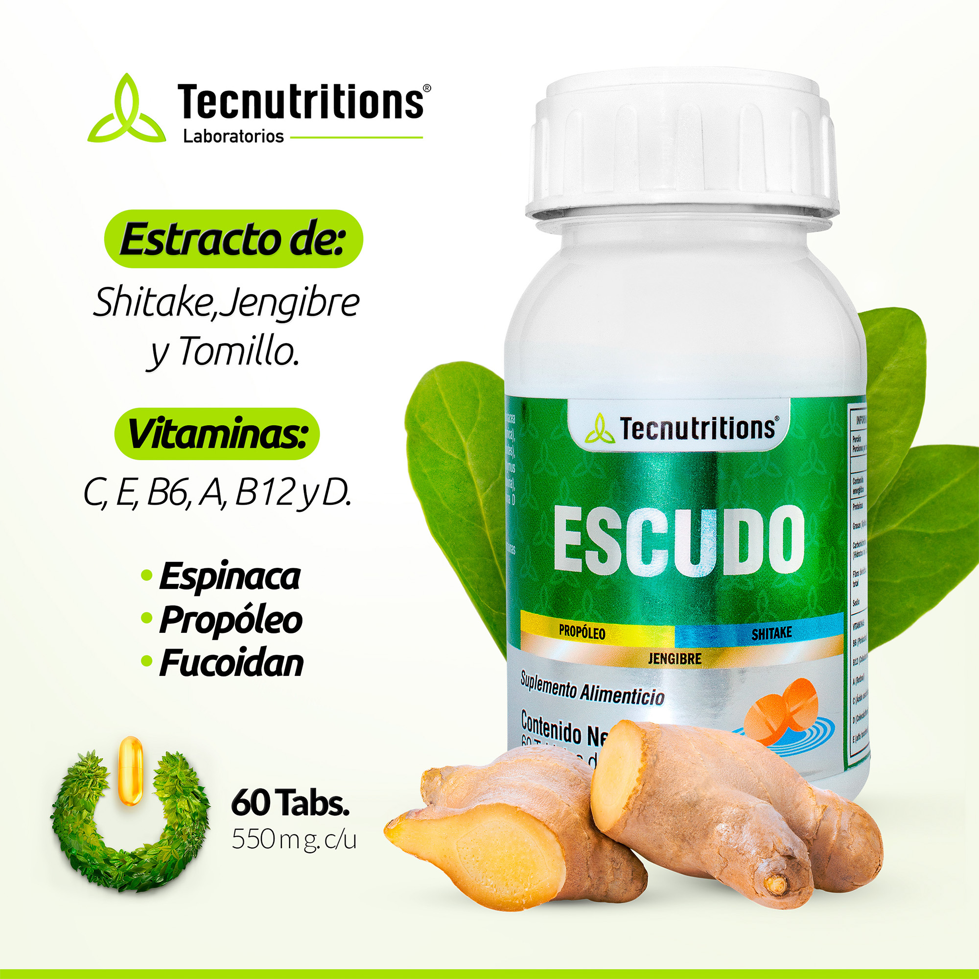 Suplemento Escudo Tecnutritions® Sistema Inmune Aumenta Defensas
