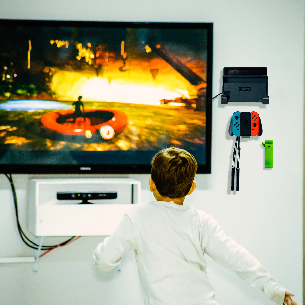 Base Soporte Nintendo Switch Oled De Pared más Base Joycon
