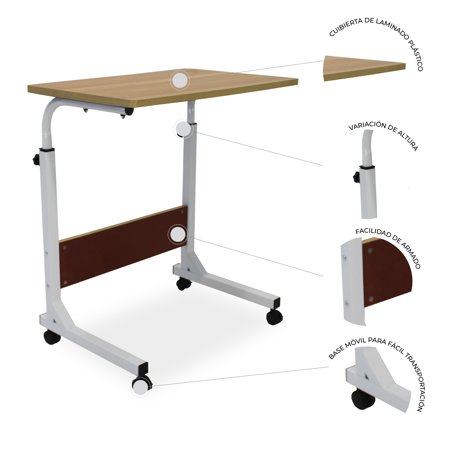 Kit Home Office Escritorio Livorno Roble y Silla Secretarial JM-009 Mundo In.