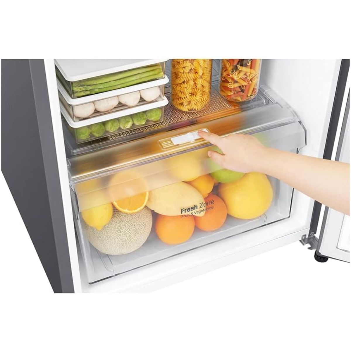 Refrigerador 11 pies top freezer smart inverter color silver marca lg.