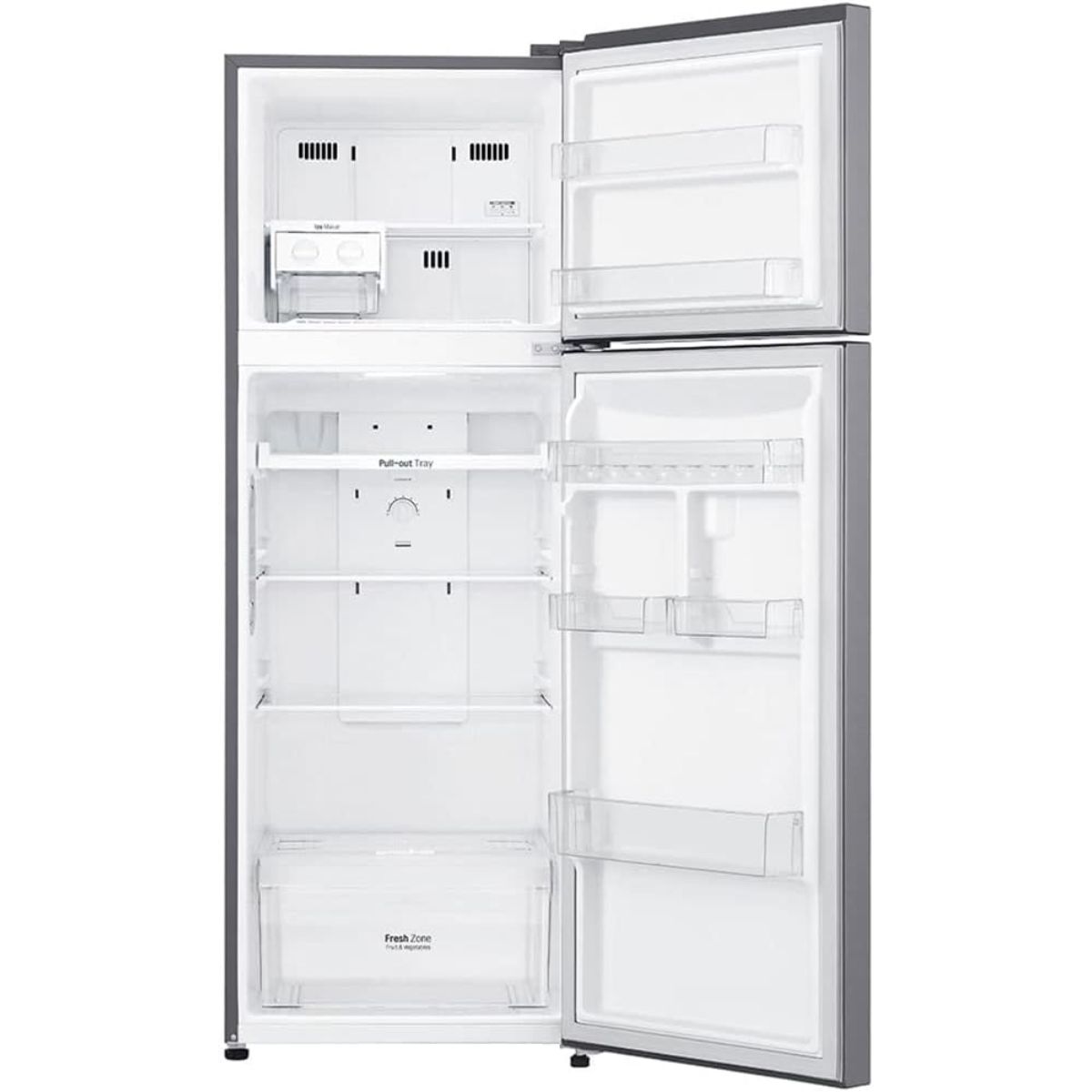 Refrigerador 11 pies top freezer smart inverter color silver marca lg.