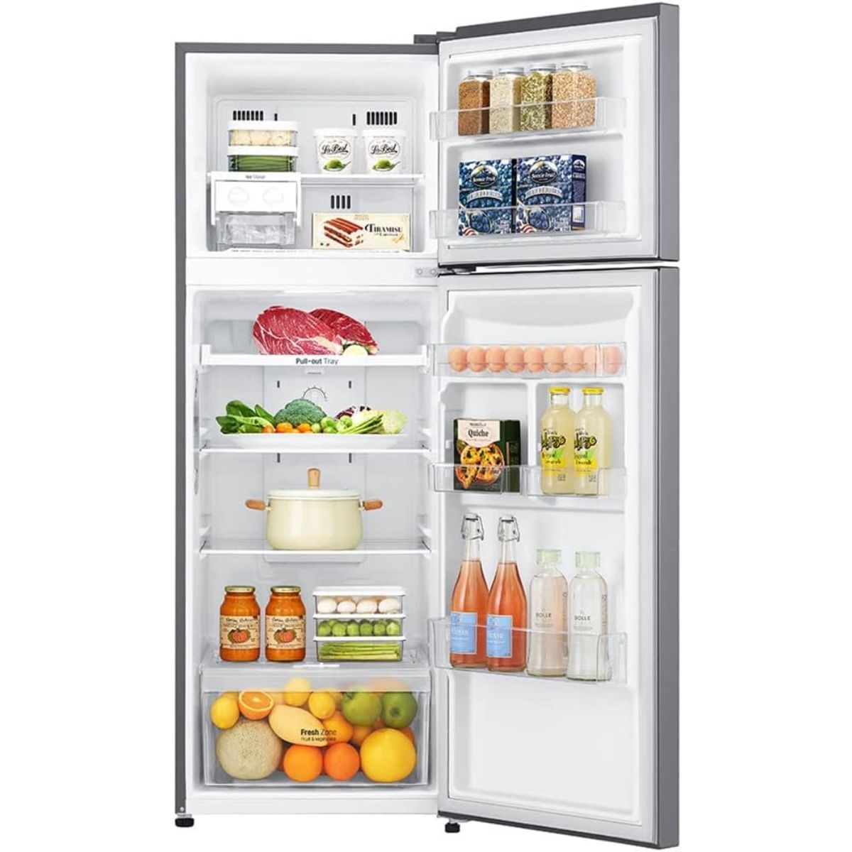Refrigerador 11 pies top freezer smart inverter color silver marca lg.