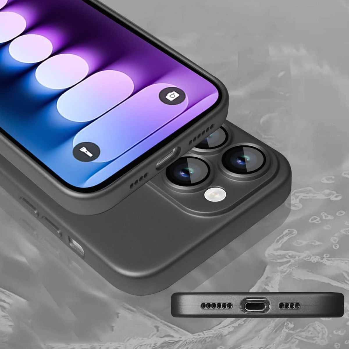 Funda Para iPhone 15 Pro Compatible Con Magsafe TPU Suave A Prueba De Golpes Protector Cámara Negro.