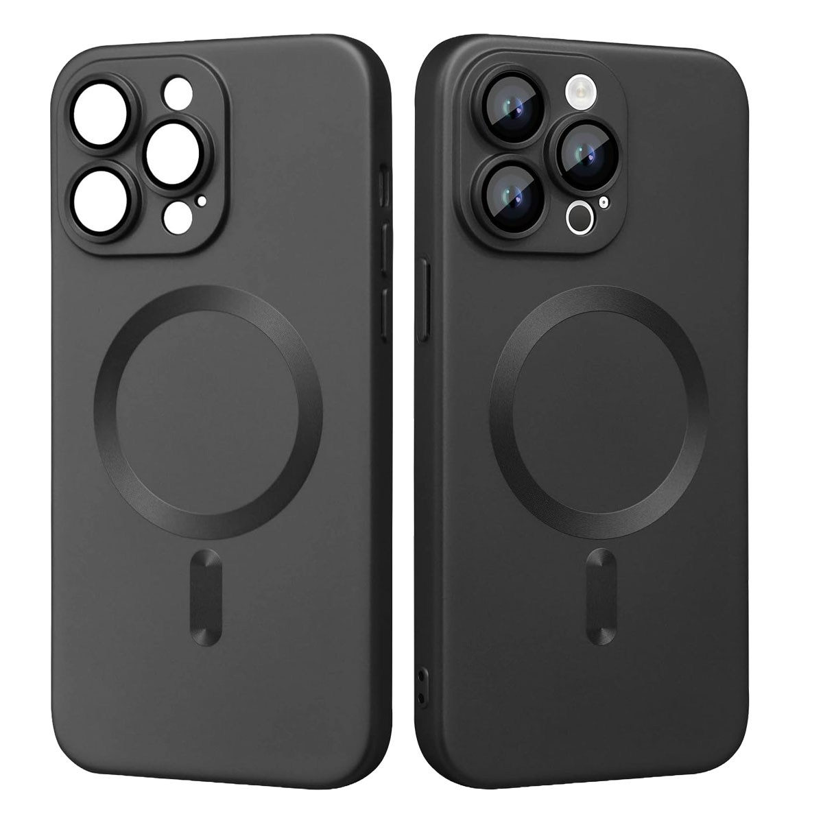 Funda Para iPhone 15 Pro Compatible Con Magsafe TPU Suave A Prueba De Golpes Protector Cámara Negro.